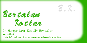 bertalan kotlar business card
