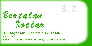 bertalan kotlar business card